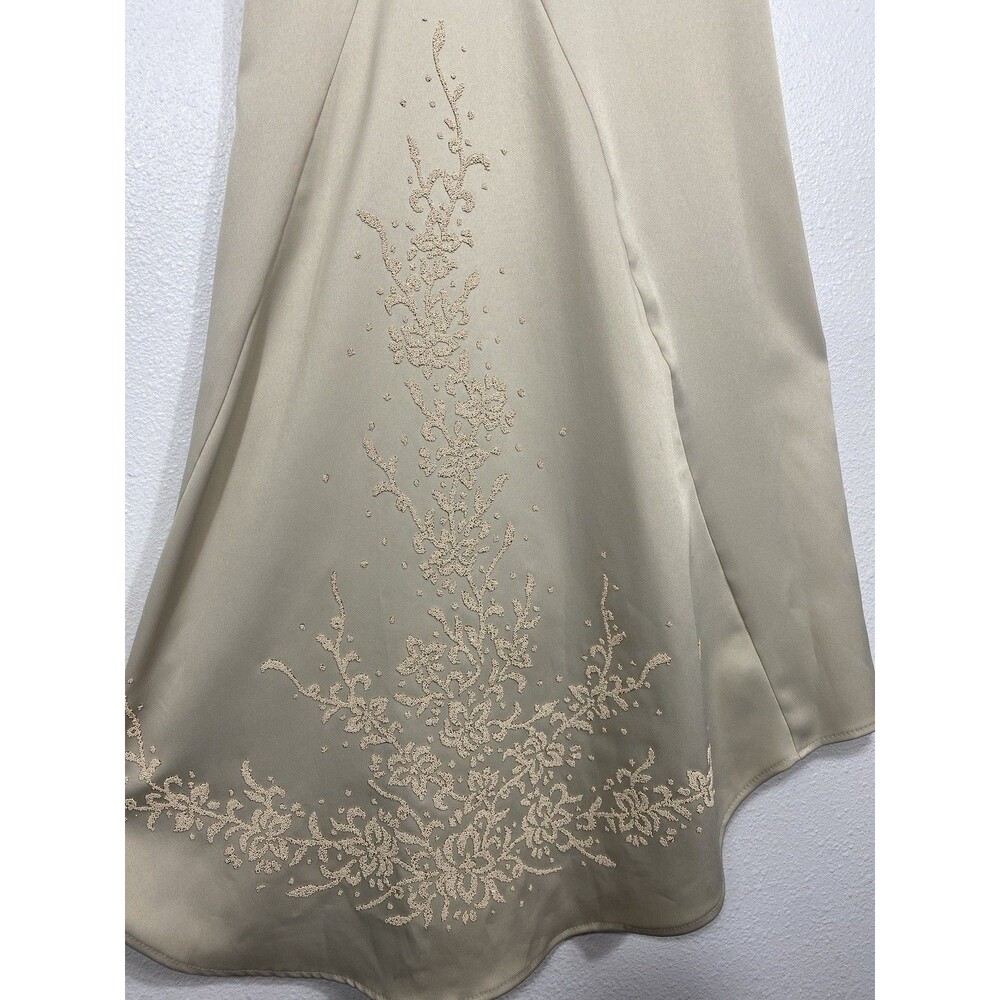 Eureka One Shoulder Beige Embroidered Gown Medium Size M - Picture 7 of 16